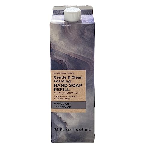 Bath & Body Works Mahogany Teakwood Refill Gentle & Clean Foaming Hand Soap, 32 fl. oz. (Mahogany Teakwood)