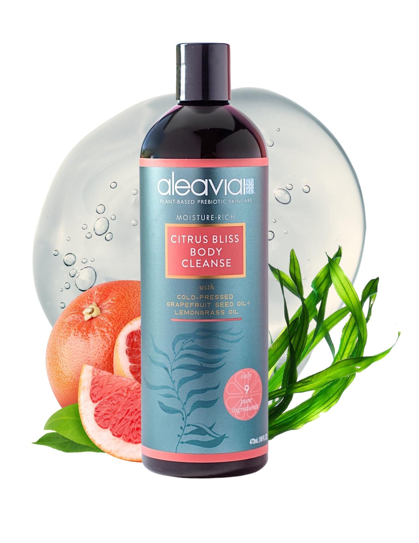 Aleavia Citrus Bliss Body Cleanse �?Organic & All-Natural Prebiotic Body Wash, Scented with Pure Essential Oils �?Nourish Your Skin Microbiome �?16 Oz.