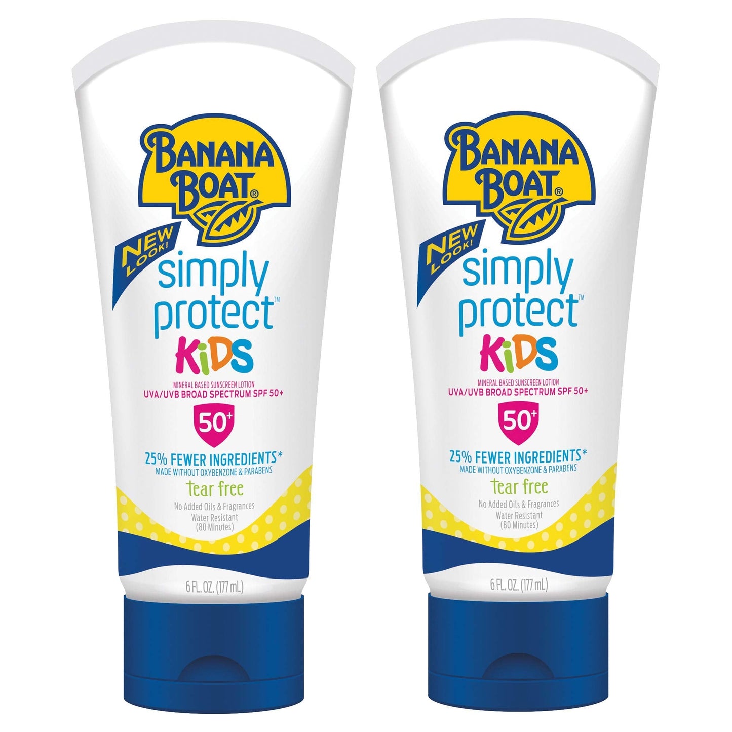 Banana Boat Kids 100% Mineral Sunscreen Lotion SPF 50 Twin Pack | Sunscreen for Kids, Childrens Sunscreen, Kids Sunblock, Banana Boat Mineral Sunscreen, Oxybenzone Free Sunscreen SPF 50, 6oz each