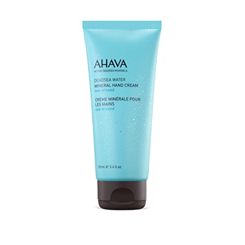 AHAVA Dead Sea Water Mineral Hand Cream, Sea-Kissed - Hand Moisturizer For Dry Cracked Hands, Light & Fast Absorbing, Enriched with Dead Sea Mineral Blend Osmoter, Witch Hazel & Allantoin, 3.4 Fl.Oz