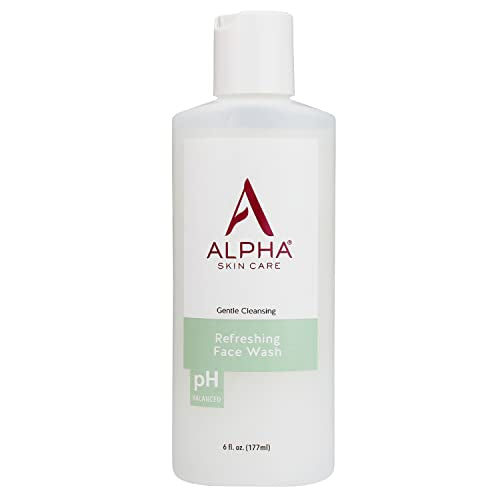 Alpha Skin Care Refreshing Face Wash | Anti-Aging Formula | Citric Alpha Hydroxy Acid (AHA) | Gently Cleanses, Purifies, Tones & Restores Ideal PH | For All Skin Types | 6 Fl Oz
