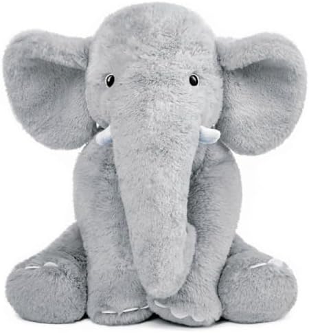 WEIGEDU Elephant Stuffed Animals, Stuffed Elephant, Soft Huggable Cute Elephant Plush Toy for Girls Boys Kids Birthday Bedtime Gifts Christmas Babies Shower, 12 inches