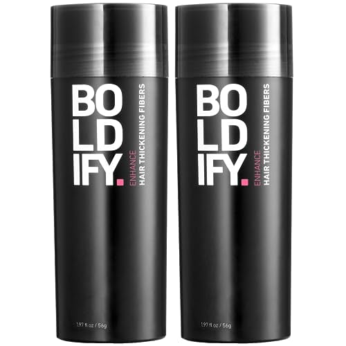 BOLDIFY Hair Fibers (2 x 56g) Fill In Fine and Thinning Hair for an Instantly Thicker & Fuller Look - Best Value & Superior Formula -14 Shades for Women & Men - MEDIUM BROWN