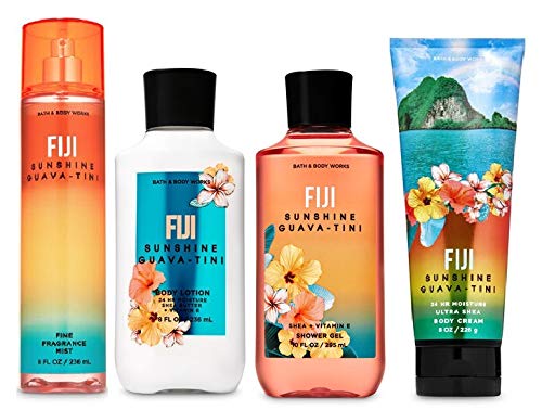 Bath and Body Works FIJI SUNSHINE GUAVA-TINI - Deluxe Gift Set Body Lotion - Body Cream - Fragrance Mist and Shower Gel - Full Size