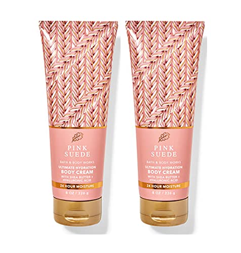 Bath & Body Works Pink Suede Ultimate Hydration Body Cream For Women 8 Fl Oz 2- Pack (Pink Suede), Total: 16.0 Ounce