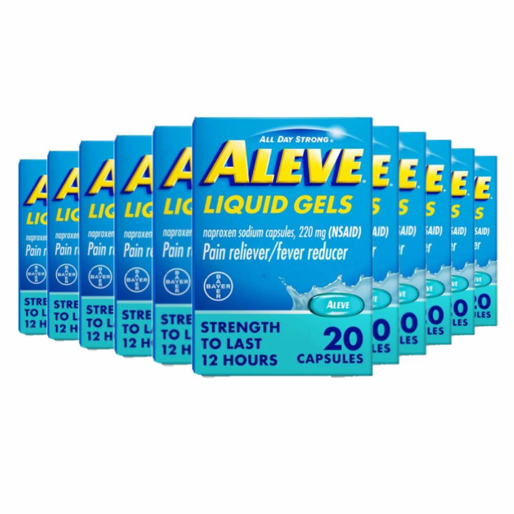 Aleve Naproxen Sodium Pain Reliever Liquid Gels 20 ct - 12 Pack