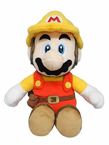 Super Mario Maker 2 Builder Mario Plush Doll Stuffed Toy Size S