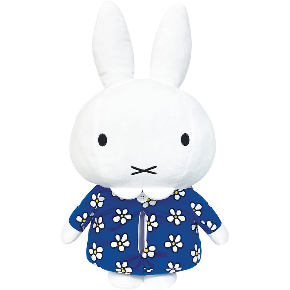 TS Factory Miffy Plush Tissue Cover Flower Approx. H16 X D16 Cm Pm-5533805De Approx. H48 X W27 X D11 Cm Blue