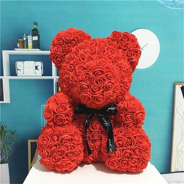 Teddy Bear Rose Flower Doll